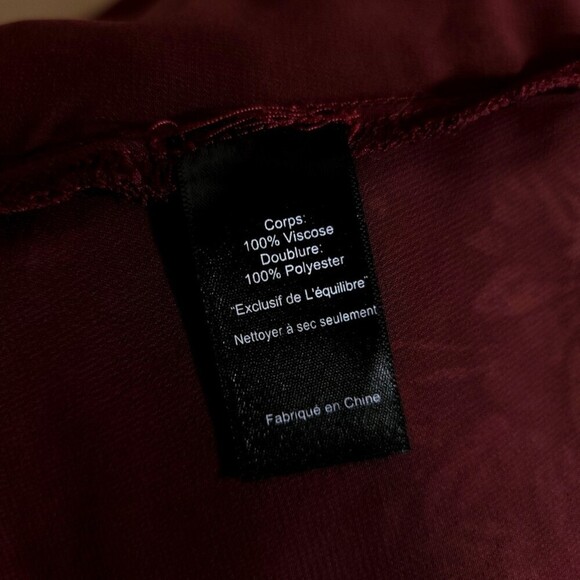 ASTR Kirsten High Neck Sheer Long Sleeve Mini Dress Wine Burgundy Red Medium - Picture 14 of 14